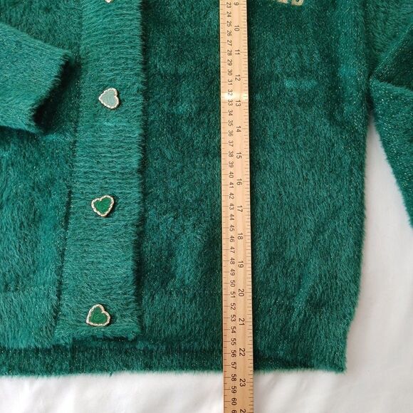 Wicked x Katie Kime Women's Logo Graphic Cardigan Emerald Green M NWT - Picture 7 of 8